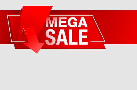 Mega Sale block for top of banner with special offer. Email mailing headerのイラスト素材