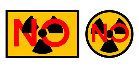 Denuclearization strategy - no atomic energy as dangerous source of electricity. vector conceptのイラスト素材