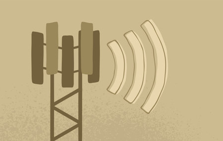 Fifth generation of broadband cellular networks. Great bandwildth and high speed of internetのイラスト素材