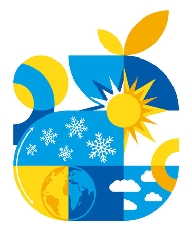 Climate change conceptual abstract banner - global warming problemsのイラスト素材