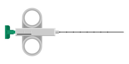 Biopsy needle - for procedure to obtain a sample of cells from body, for laboratory testing and cancer screeningのイラスト素材