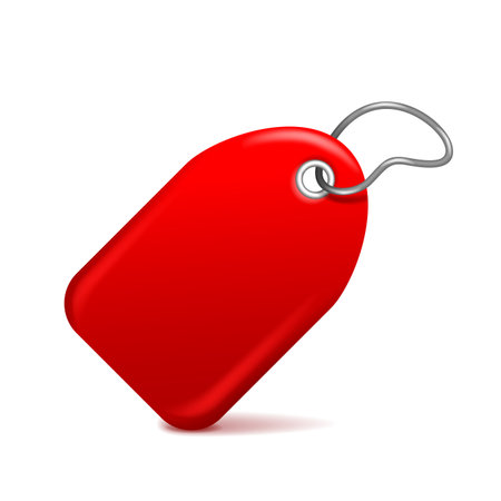 Blank rope tag in shiny 3D style - for sales, special offersのイラスト素材