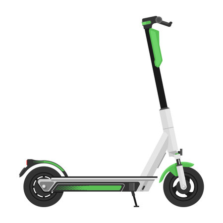 Sustainable transport - Modern Electric Kick Scooter Isolated vector illustrationのイラスト素材