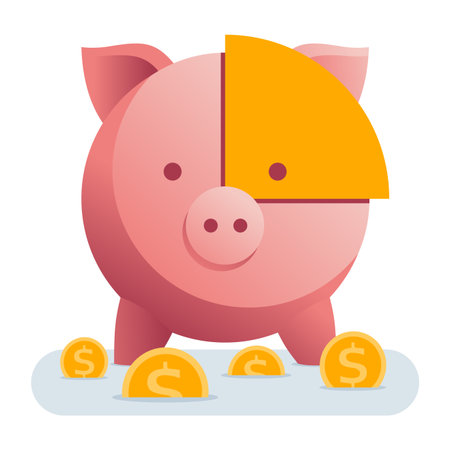 Piggy bank icon with diagram - for investment, savings, credit or wealth progressのイラスト素材