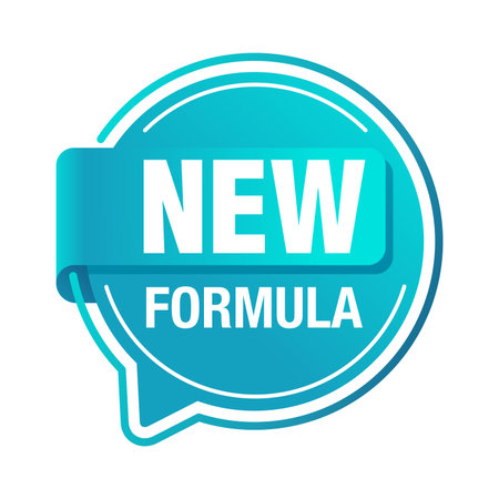 New Formula glossy emblem in pin form - isolated vector sticker for packaging information and conformity to standardsのイラスト素材