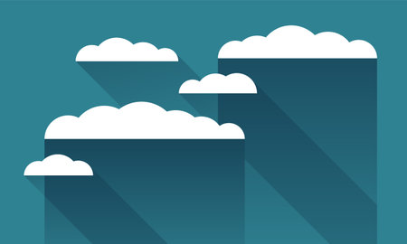 Cloudy sky simple vector background with long shadowsのイラスト素材