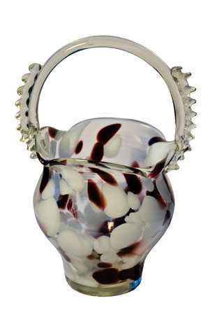 glass basket on a white backgroundの写真素材