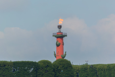 Russia, Saint-Petersburg, July 30, 2017 - on Rostral column on the day of the Navyのeditorial素材