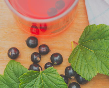 Tea from the berries of black currant.の写真素材