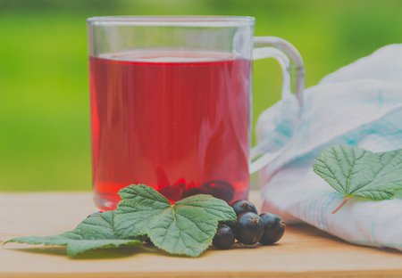 Tea from the berries of black currant.の写真素材
