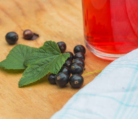 Tea from the berries of black currant.の写真素材