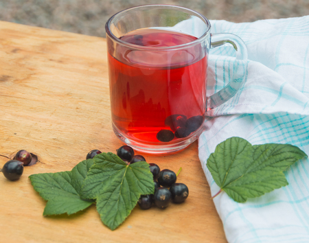 Tea from the berries of black currant.の写真素材