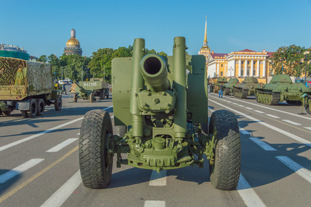 Russia, Saint-Petersburg, August 10, 2017 - exhibition of military equipment, which defended Leningrad during the blockade.のeditorial素材