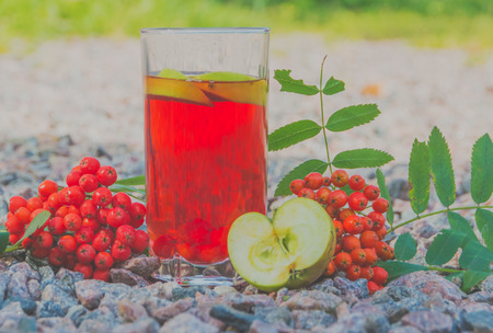vitamin drink, berry Rowan with Apple.の写真素材