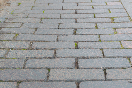road with rectangular, uniform sidewalk for the backgroundの写真素材