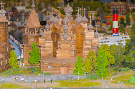 Russia, Saint-Petersburg, January 18, 2018 - the exhibition of Grand maket Russia, layout of major cities, roads and Railways of the country.のeditorial素材