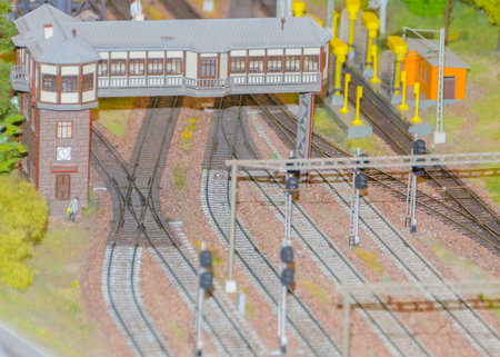 Russia, Saint-Petersburg, January 18, 2018 - the Museum Grand model Russia, city transport and the production in miniature.のeditorial素材