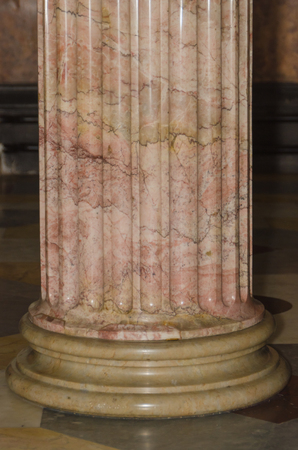 Stone, marble column in the roomの写真素材