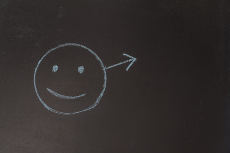 sign the man on the chalk Boardの写真素材