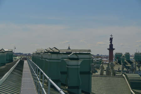 the metal green roof of the Hermitageのeditorial素材
