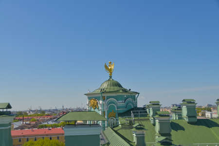 the metal green roof of the Hermitageのeditorial素材
