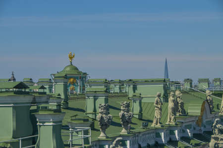 the metal green roof of the Hermitageのeditorial素材