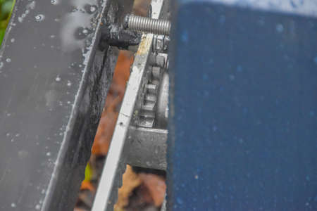 the automatic gate mechanism on the garden plot