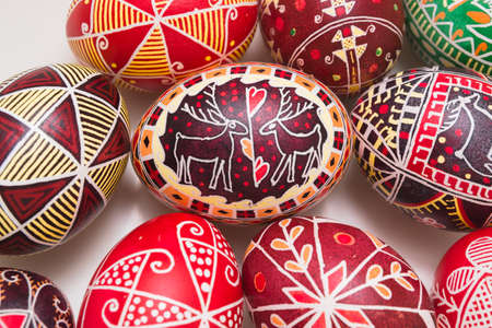 Easter eggs with traditional patternの写真素材