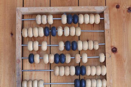 Old abacus wooden for the calculating, tree, calculator