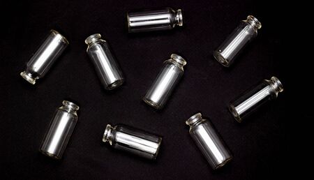 glass test tubes on a dark backgroundの写真素材