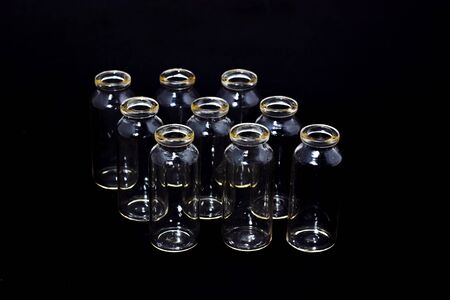 glass test tubes on a dark backgroundの写真素材
