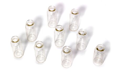 glass test tubes on a white backgroundの写真素材