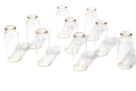 glass test tubes on a white backgroundの写真素材