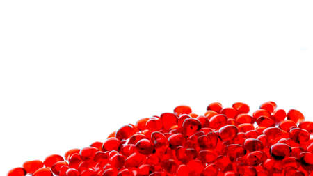 Red glass heart on a white backgroundの写真素材