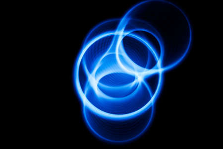 Sound waves in the visible blue color in the dark