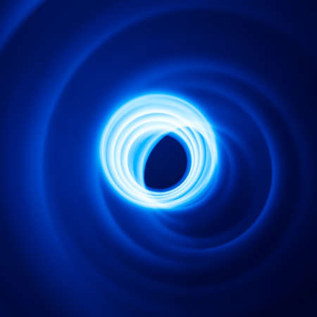 Sound waves in the visible blue color in the dark
