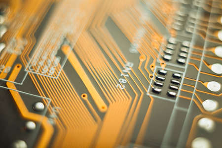 Blur electronic circuit close-up computerの写真素材