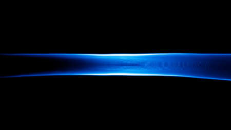 Sound waves in the visible blue color in the darkの写真素材