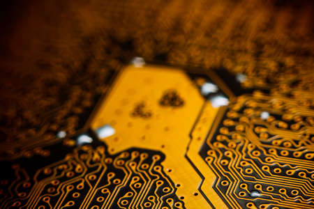 Blur electronic circuit close up computer. Bokeh electronic circuit close up computer.の写真素材