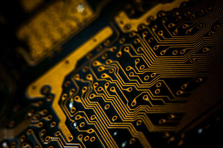 Blur electronic circuit close up computer. Bokeh electronic circuit close up computer.の写真素材