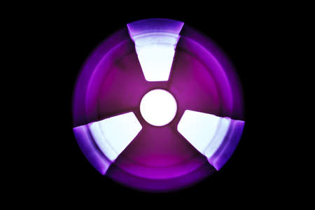 Neon sound waves. Music round background of a form of a wave.の写真素材