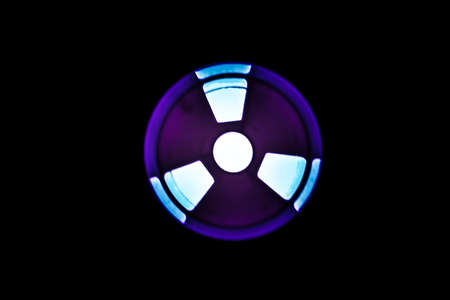 Neon sound waves. Music round background of a form of a wave.の写真素材