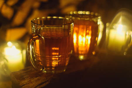 Beer near brick wall. Tinted. Selective focusの写真素材