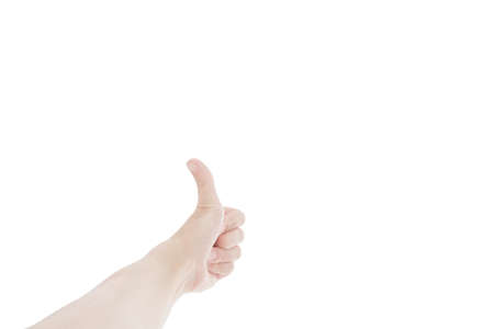 Gestures of hands - ok. Isolated on white backgroundの写真素材