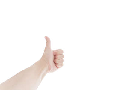 Gestures of hands - ok. Isolated on white backgroundの写真素材