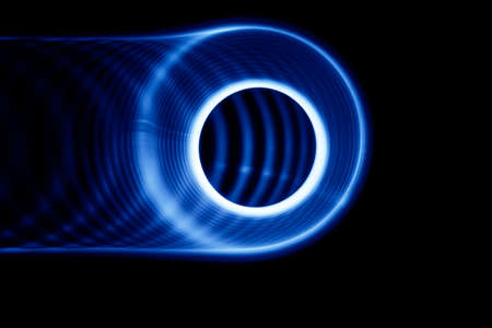 Sound waves in the visible blue color in the dark