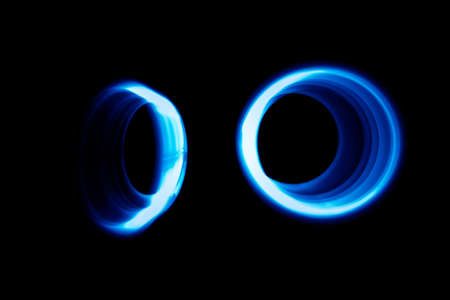 Sound waves in the visible blue color in the dark