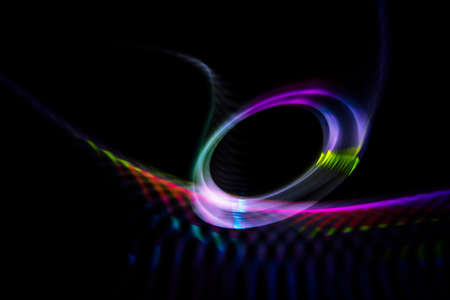 Sound waves in the visible blue color in the dark