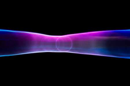 Sound waves in the visible blue color in the dark