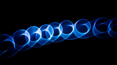 Sound waves in the visible blue color in the dark